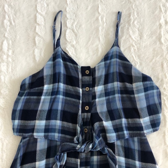 Blue Plaid Summer Dress - Picture 2 of 3